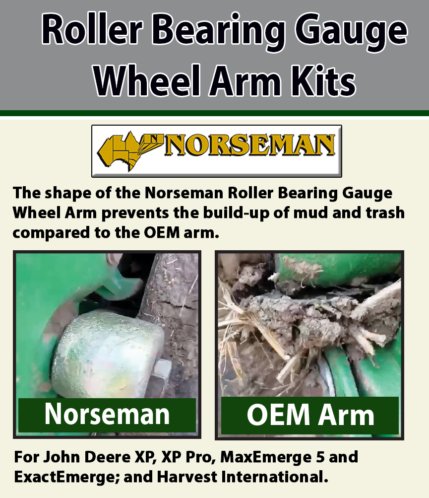 Norseman Gauge Wheel Arm Kit Bearing Kit prevents mud build-up